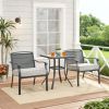 Alexandra Square 3-Piece Outdoor Furniture Patio Bistro Set, Gray