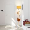 Freestanding Tall Pole Floor Lamp with Coat Rack