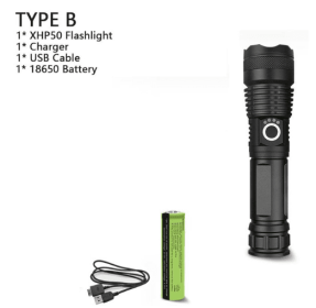 XHP70.2 Powerful Usb Led Flashlight (Option: P50+18650-AU)